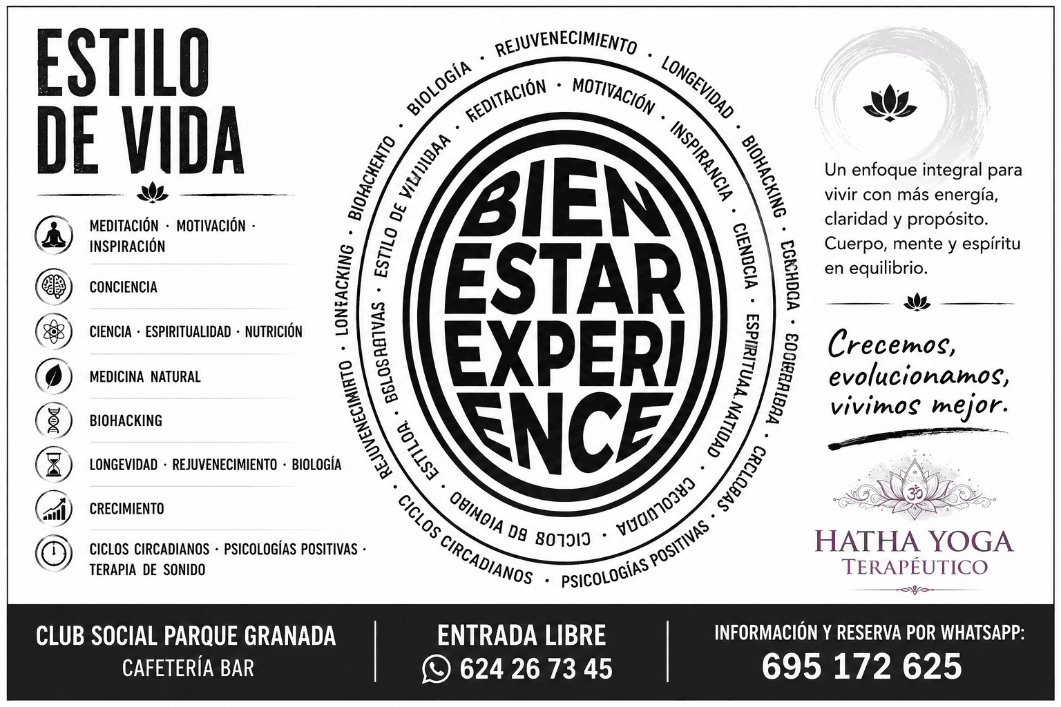 Bienestar Experience Salud, Consciencia y Bienestar Integral Flyer Oficial
